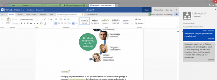 В Web-приложениях Word и PowerPoint появится чат